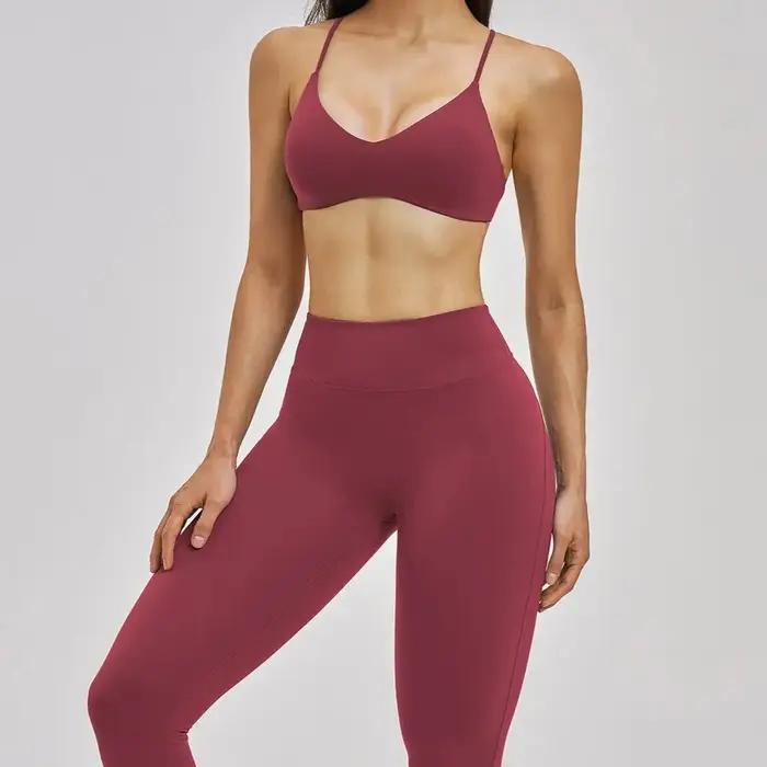 Ensemble de sport Ningyu pour femme – Tenue de yoga haut de gamme avec dos élégant, vêtements de fit