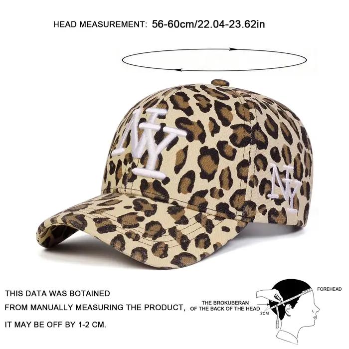 Casquette de Baseball unisexe NY lettre brodée imprimé léopard, chapeaux décontractés réglables pour