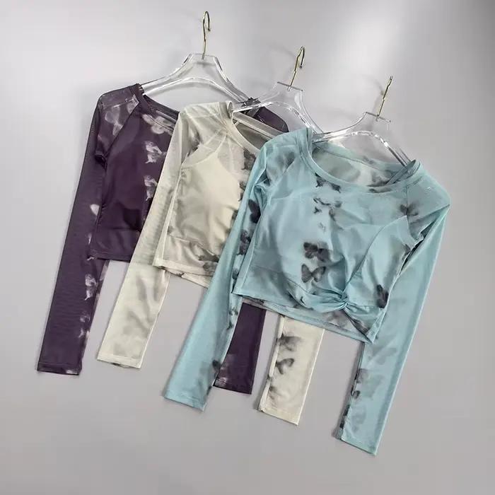 Chemise à manches longues en maille avancée pour femmes - Haut de fitness respirant et amincissant pour le yoga