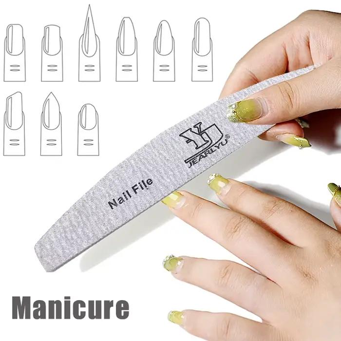 Lime à ongles professionnelle, mélange de couleurs, grain 80/100/150/180/240, papier de verre pour e