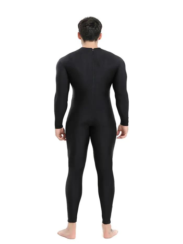 Speerise hommes noir col roulé Spandex à manches longues Unitard unisexe pleine longueur Ballet body