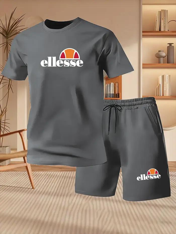 Nouveautés d'été pour hommes, vêtements de sport décontractés pour l'extérieur, t-shirt imprimé, ens