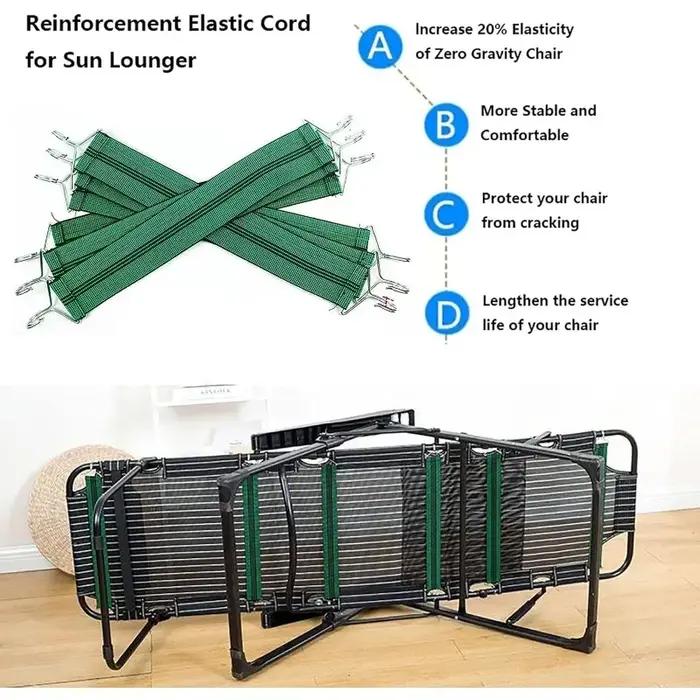 Kit de réparation de fauteuil inclinable, ceintures renforcées de remplacement et cordons élastiques