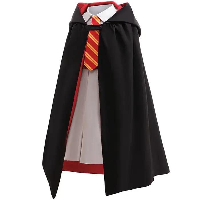 Robe d'halloween et de noël pour filles, cape, lunettes, chaussettes, Costume de Cosplay, robe de fê