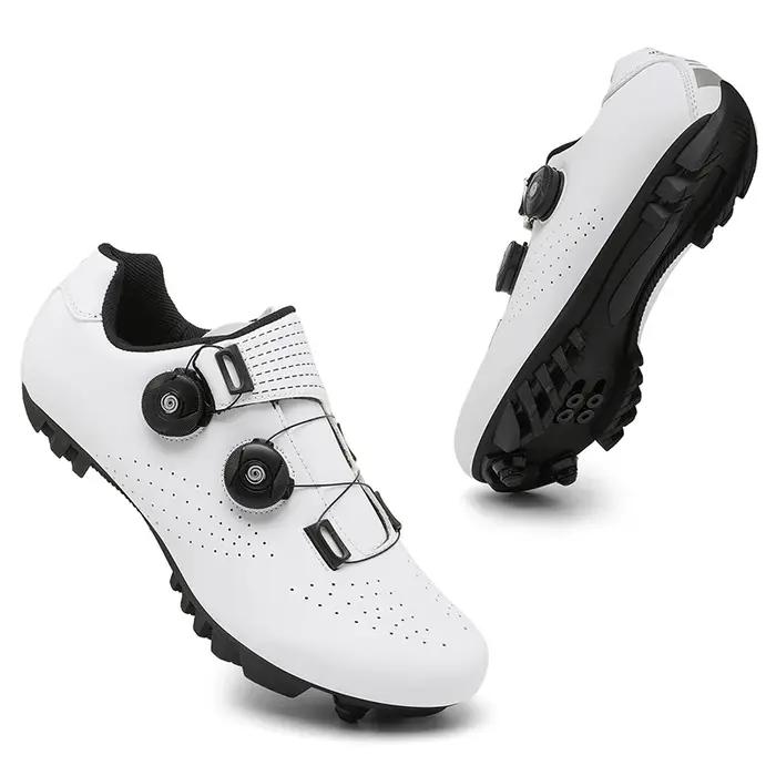 Chaussures cyclisme homme femme VTT - Pédales autobloquantes légères route neuves unisexes