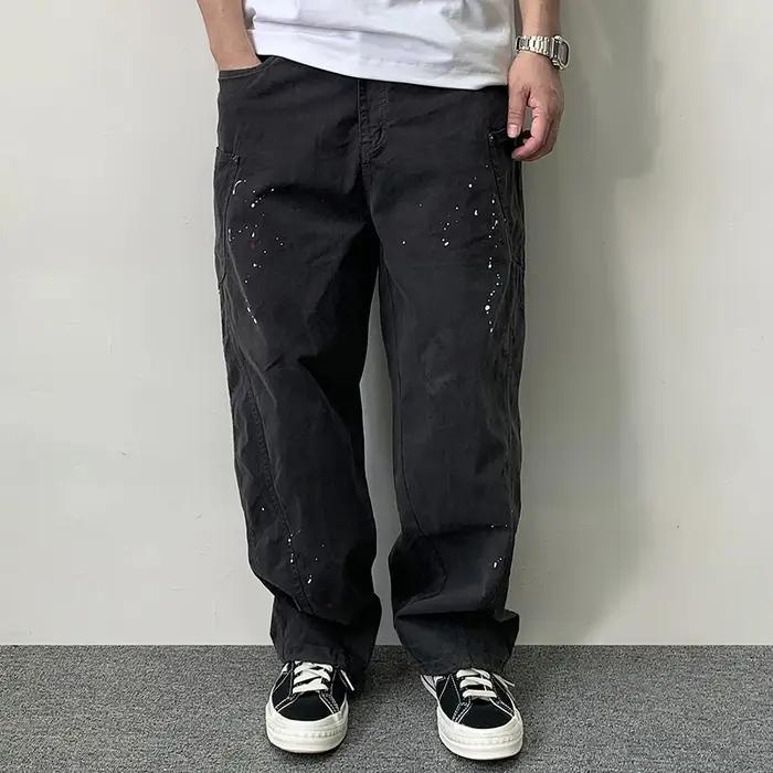 Pantalon cargo à pois pour hommes, streetwear japonais, pantalon baggy décontracté Harajuku, haute q