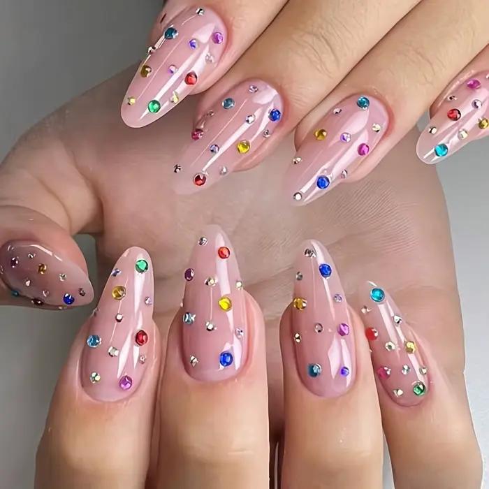 12 grilles de strass en cristal scintillant pour Nail Art, pierres précieuses à dos plat pour une dé