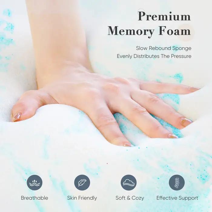 JHK 2-3 pouces Gel mousse à mémoire de forme surmatelas pleine taille matelas de refroidissement dou