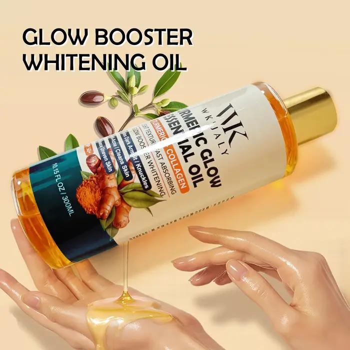 WK JALY Huile essentielle pour le corps au lueur de curcuma, hydratante, blanchissante, estompe les