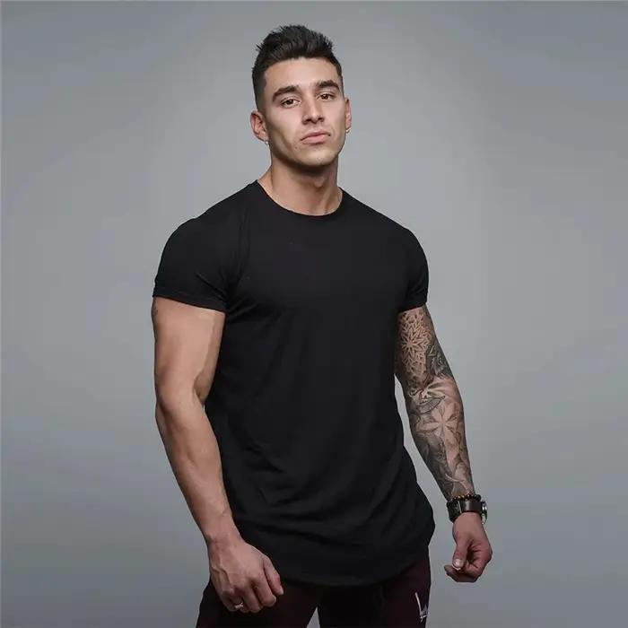 T-shirt homme fitness séchage rapide - Haut sport col rond unie pour entraînement été