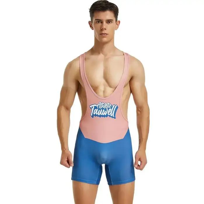 Lutte Singlet hommes sous-vêtements body - Entraînement course musculation combinaison sport intensive