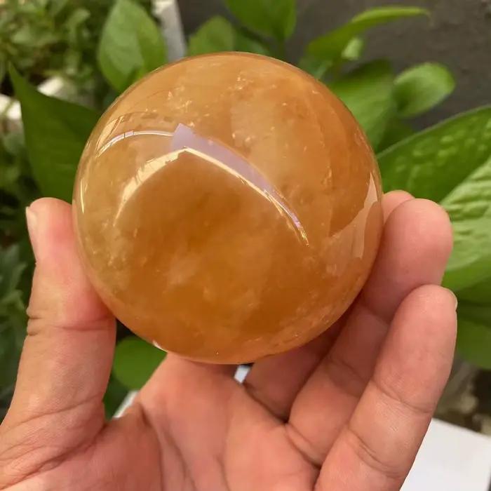 Sphère de cristal de quartz de calcite naturelle, pierre précieuse de guérison, décoration d'intérie