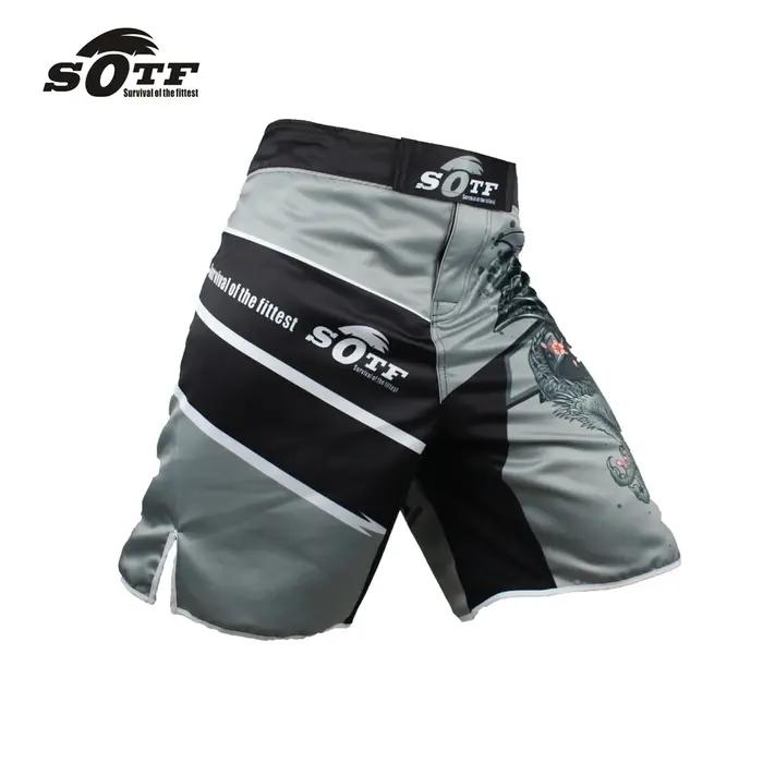 MMA hommes japonais samouraï gris sport Fitness Boxer Shorts pas cher préorian boxe Shorts court Tae