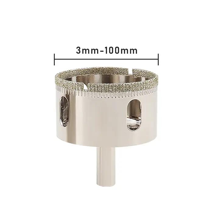 Scie cloche en verre de 3 à 100mm, forets à revêtement diamant, couronne de perçage pour carrelage,