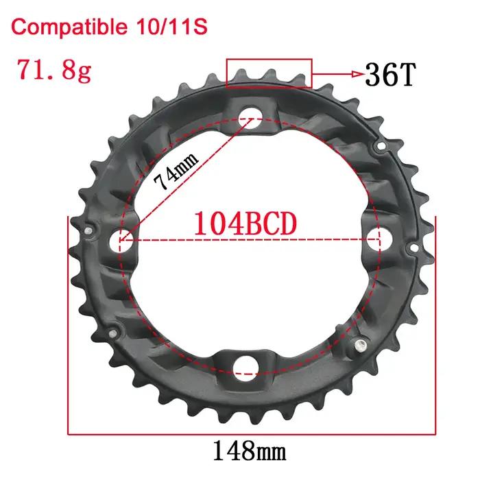 64BCD 104BCD vtt plateau de vélo Double roue à chaîne 22T 24T 26T 28T 36T 38T pignons VTT pédalier p