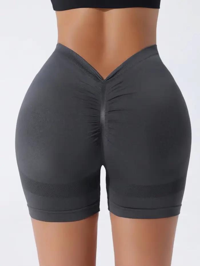 Short de yoga taille haute sans couture - Pantalon fitness pour serrage taille et levage hanches