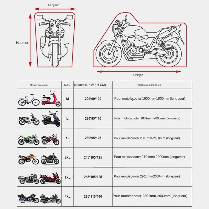 Housse de moto imperméable toutes saisons