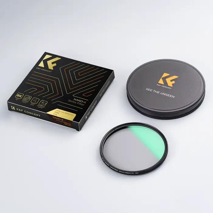 K & F Concept 77mm Filtre CPL 67mm 82mm NANO-X de réflexion ultra-faible 37mm 40.5mm 43mm 46mm 49mm
