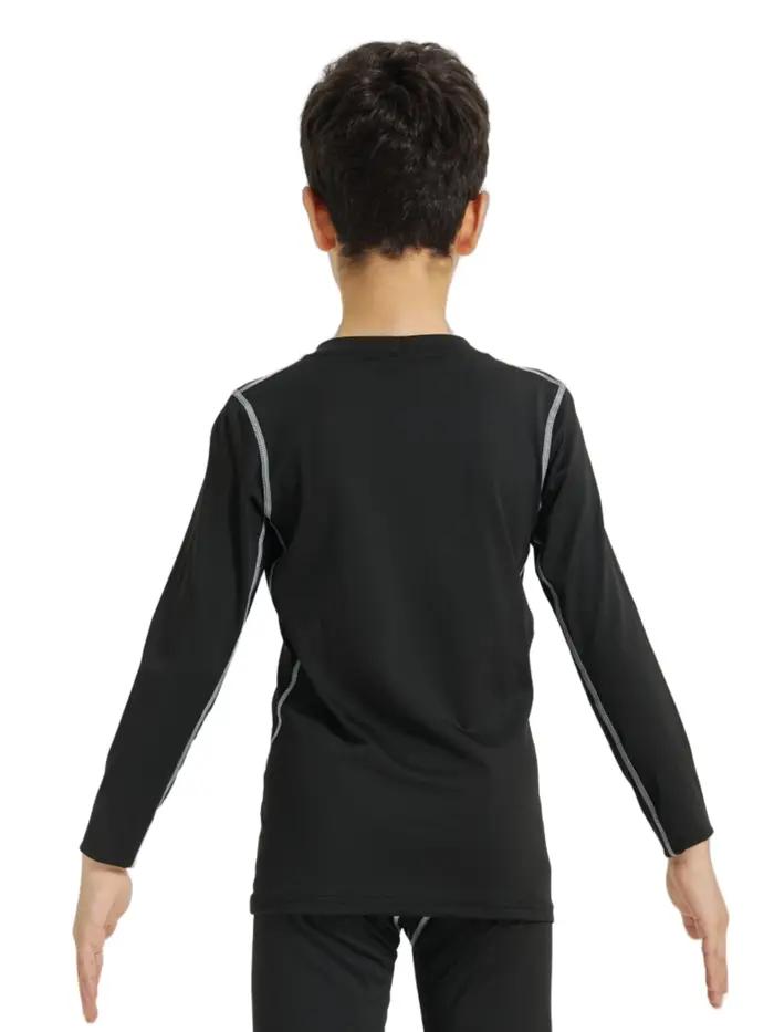 Chemises de Compression pour jeunes garçons, athlétiques, séchage rapide, manches longues, sous-vête
