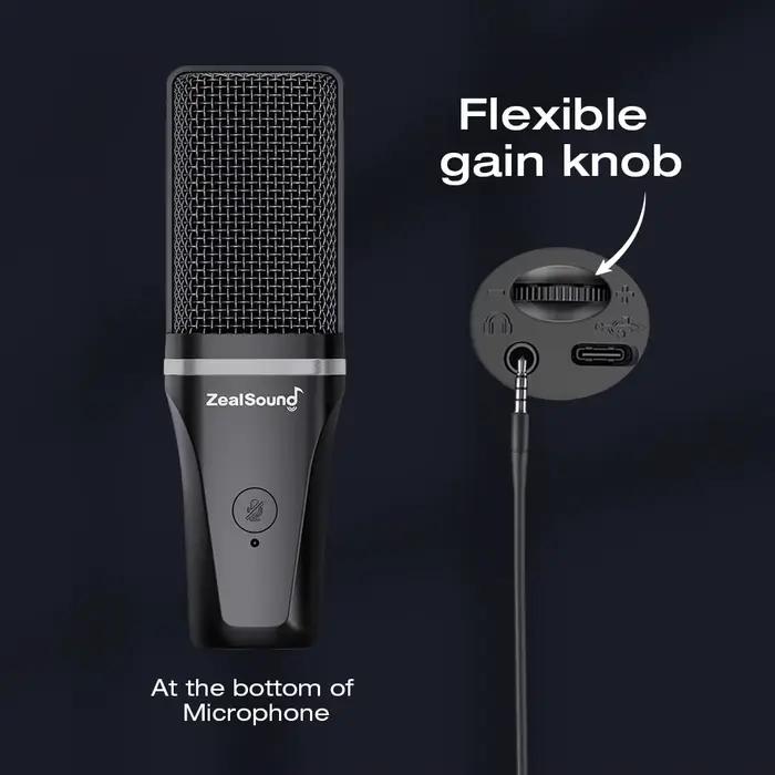 Zealsound RGB USB condensateur Microphone de jeu ordinateur micro professionnel pour PC PS4 PS5 Mac