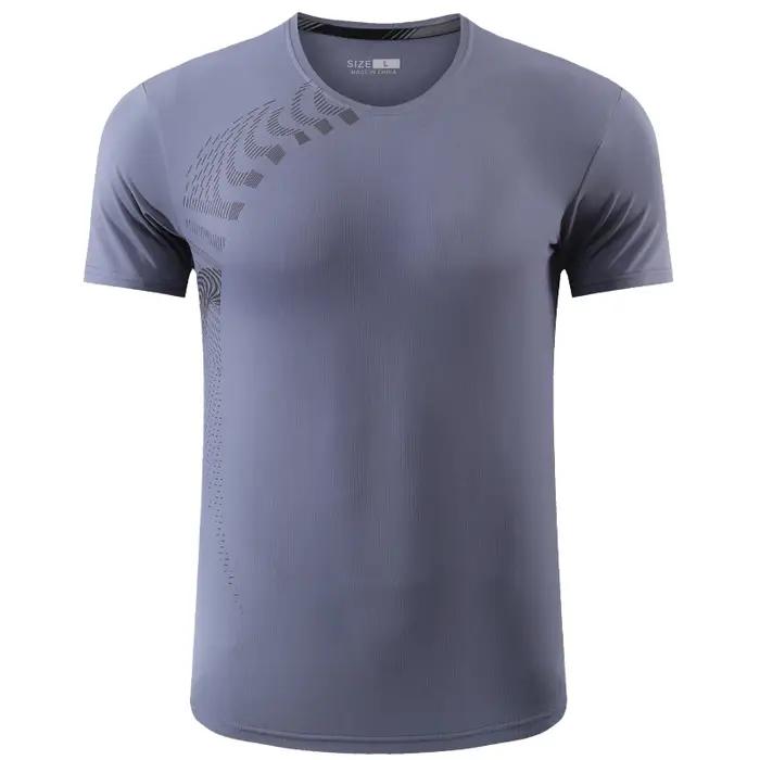 Chemises à manches courtes en nylon pour hommes, séchage rapide, col rond, impression de mode, entra