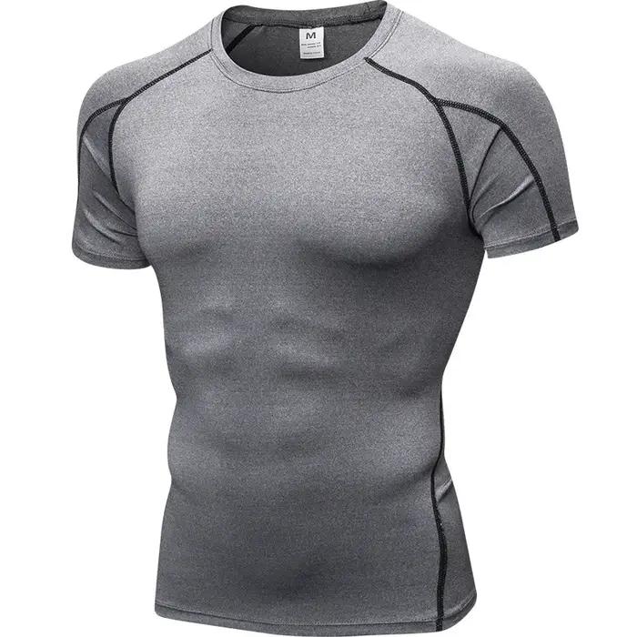 Chemise sport élastique homme - T-shirt fitness séchage rapide musculation entraînement