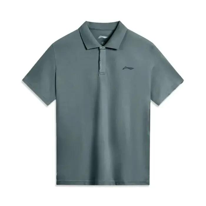 Li-Ning – POLO d'entraînement pour hommes, 100% coton, coupe ample, respirant et confortable, T-shir