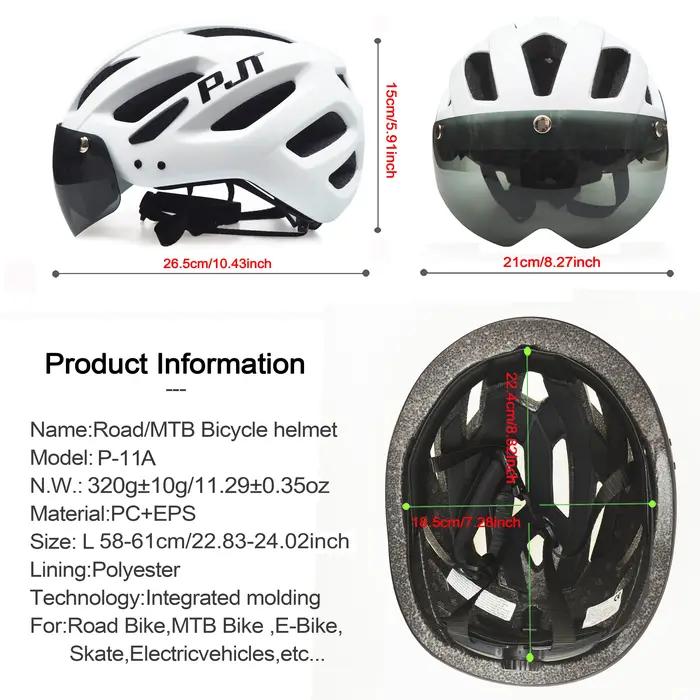PJT nouveau casque de vélo LED avec lunettes de soleil et pare-soleil Rechargeable hommes casque de