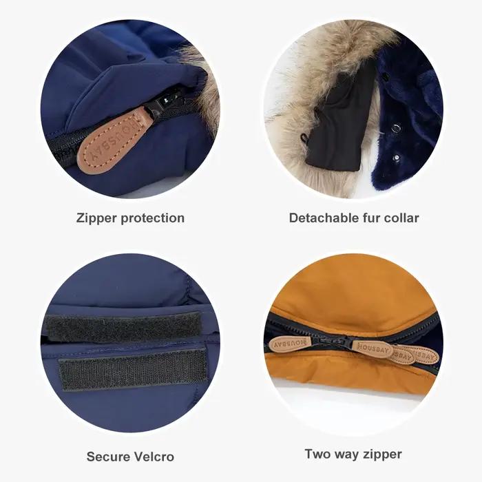 Chancelière de Poussette d'Hiver pour Bébé de 0 à 24 Mois, Sac Enveloppant, Patchwork Bleu Marine, C