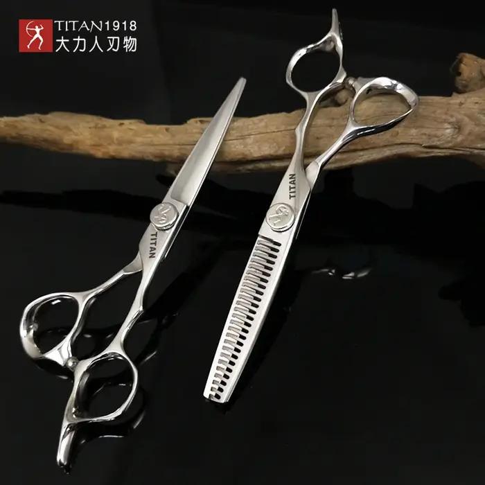 TITAN professionnel coiffeur barbier outils salon coupe de cheveux ciseaux amincissants ensemble de