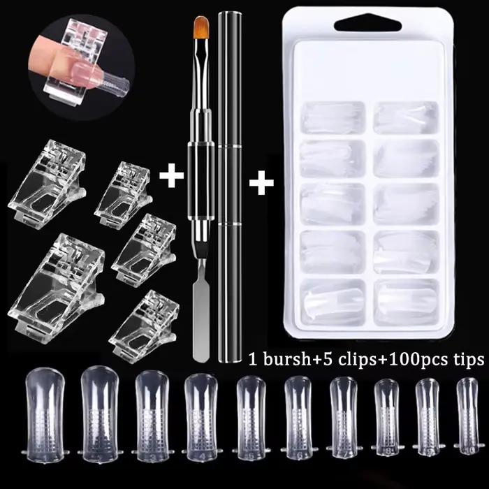 100 pièces/boîte ongles conseils ensemble complet acrylique faux doigt UV Gel vernis rapide faux ong