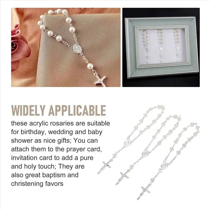 Chapelet de baptême en fausses perles, 30 pièces, pour communion