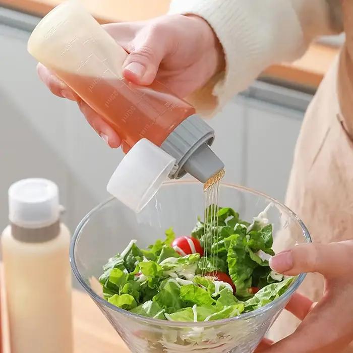 Bouteille à presser pour condiments, 350ml, 5 trous, bouteille de moutarde pour Ketchup de cuisine,