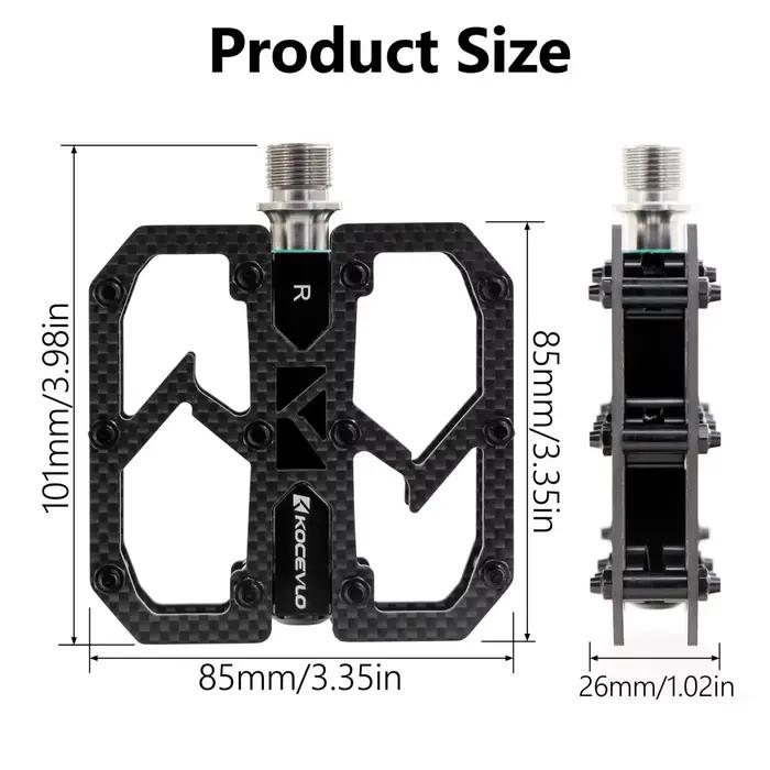 KOCEVLO pédale en Fiber de carbone ultralégère 195g vtt arbre en titane 3 roulements pédale de vélo