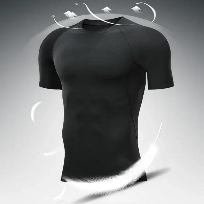 T-shirt d'entraînement et d'exercice Anime Baki Hanma hommes T-Shirt de course chemise de Compressio