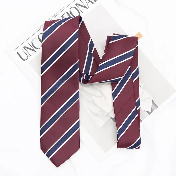 Cravate à col rayé pour femmes, Style japonais, pour uniforme JK, mignon, slim, uniforme à carreaux,