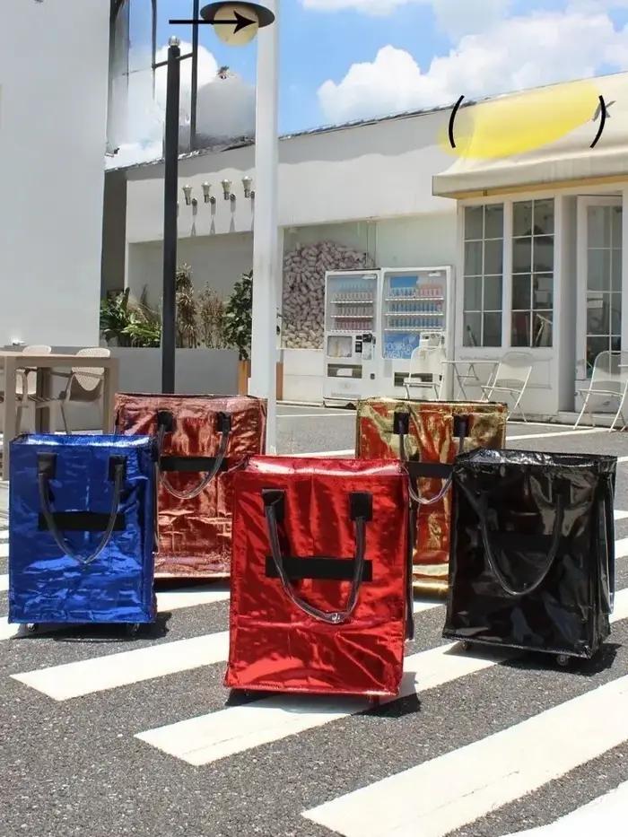 Chariot pliable avec roulettes, chariot utilitaire de grande capacité pour l'épicerie, les voyages e