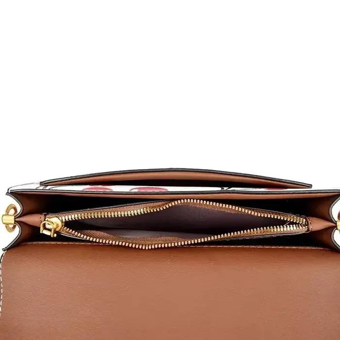 Sac à langer en cuir pleine fleur de qualité supérieure, mini sac carré cerise, élégant, luxueux et