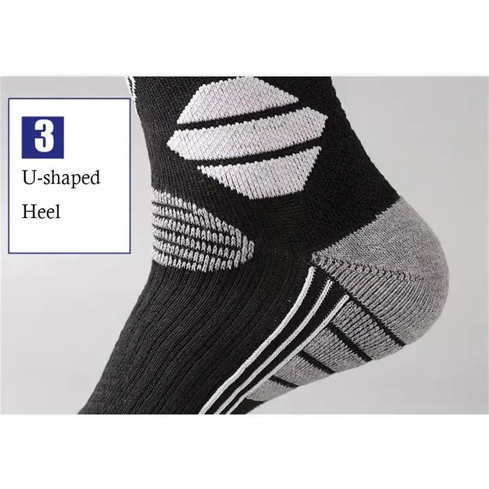 Chaussettes de Ski Epaisses Thermiques Antidérapantes Respirantes Hautes Compression pour Snowboard Usage Hivernal Occasions Spéciales