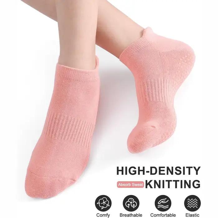 Chaussettes de Yoga Antidérapantes Femme - 3 Paires Confortables pour Pilates et Fitness