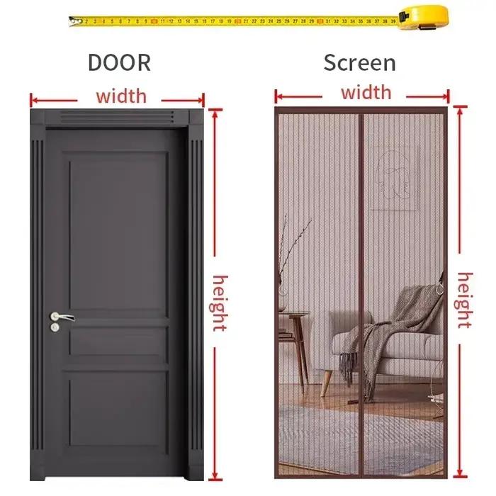 Écran de porte magnétique, taille personnalisée, moustiquaire, rideau, insectes volants, fermeture a