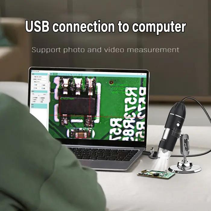 Microscope numérique 1600X 1000X 500X, caméra Type C USB, Microscope électronique Portable pour la s