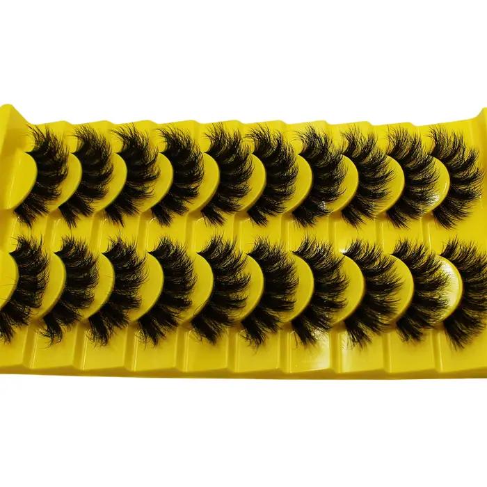 Faux cils moelleux russes, cils à bande 3D, maquillage désordonné, cils optiques moelleux, 10 paires