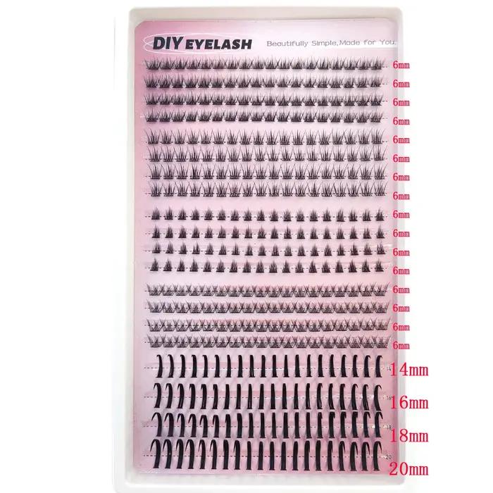 20 rangées de cils inférieurs et grappes de cils pointues grappes de cils simples grappes de cils po