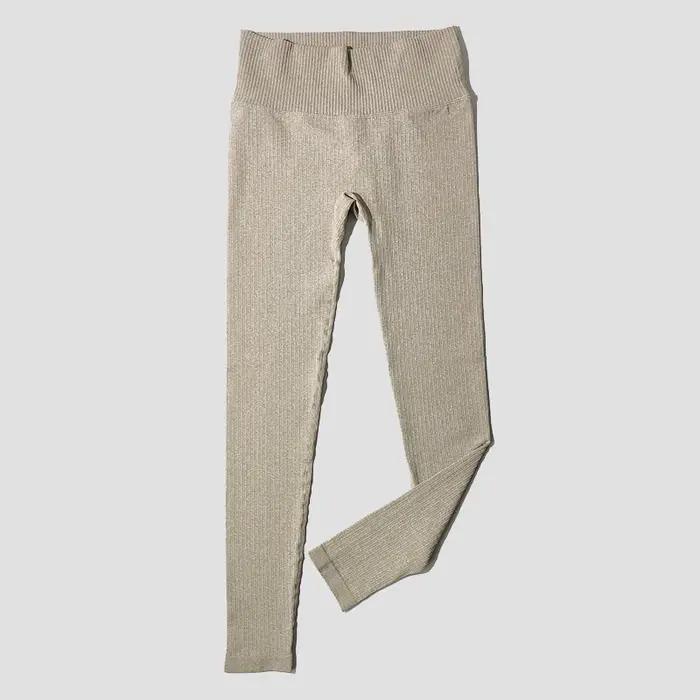 Leggings de yoga sans couture taille haute - Pantalon sport couleur unie pleine longueur nouvelle collection