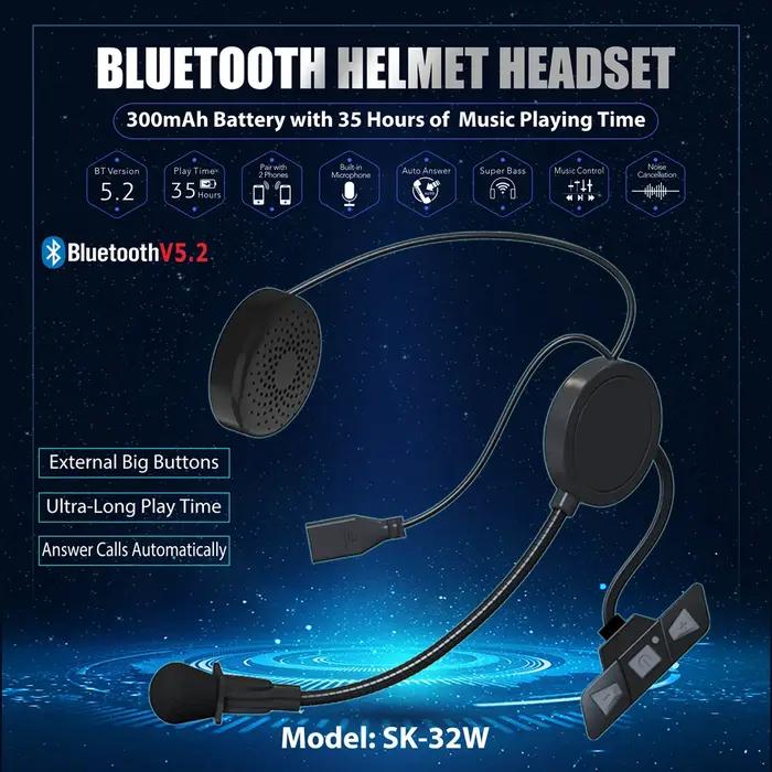 Bluetooth 5.2 casque de Moto casque sans fil mains libres stéréo lecteur de musique Moto casque rédu