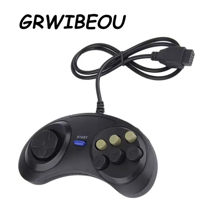 Manette de jeu filaire universelle pour SEGA MD2, contrôleur classique, 6 boutons, télécommande, PC