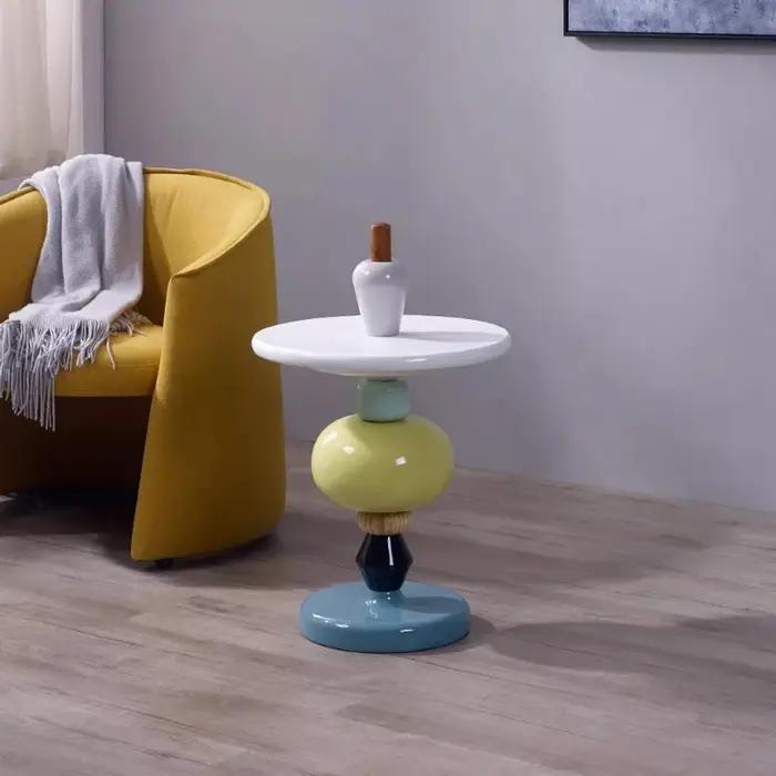  Table d'appoint scandinave, bureau de vie d'accent coloré, armoire de chevet créative, table d'app