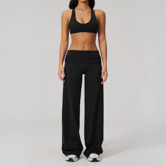 Ensemble de survêtement féminin mode estivale décontractée dos élégant sexy pour gym et fitness activité physique femme