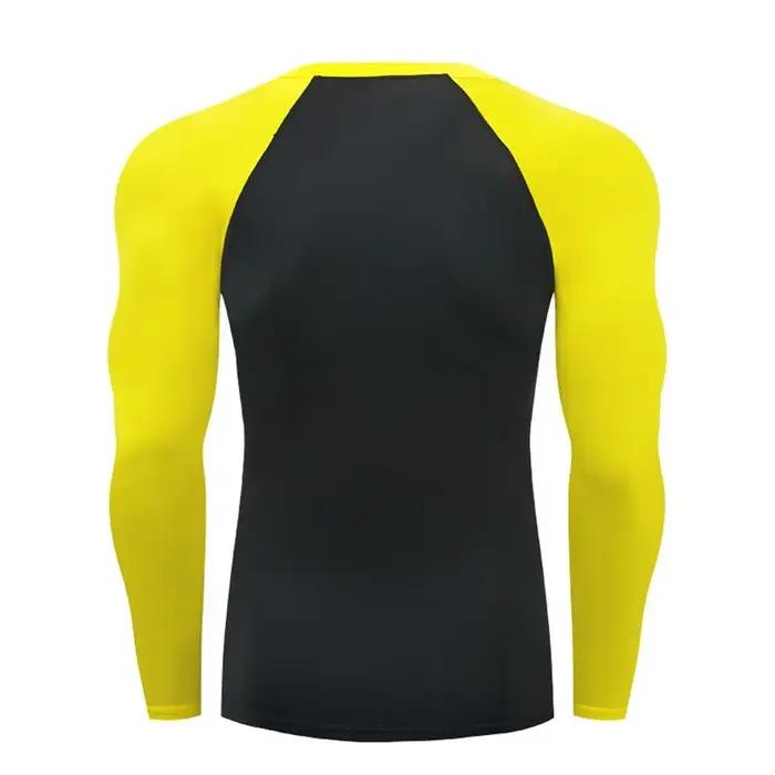 T-shirt de Compression à manches longues pour hommes, chemise de course, de musculation, à séchage r